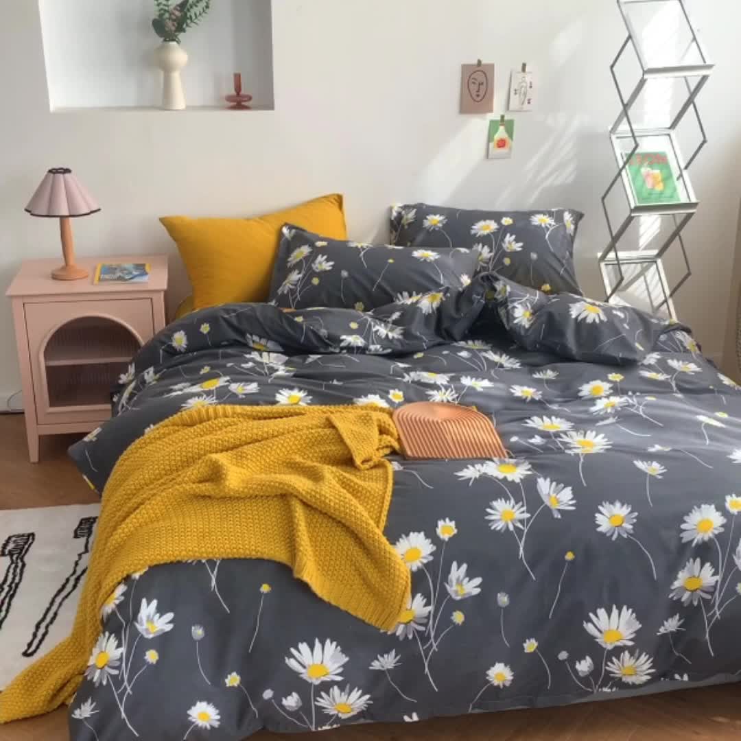 91家纺网 家纺一手货源 找家纺 怡家居 2021新款全棉田园四件套 长夏