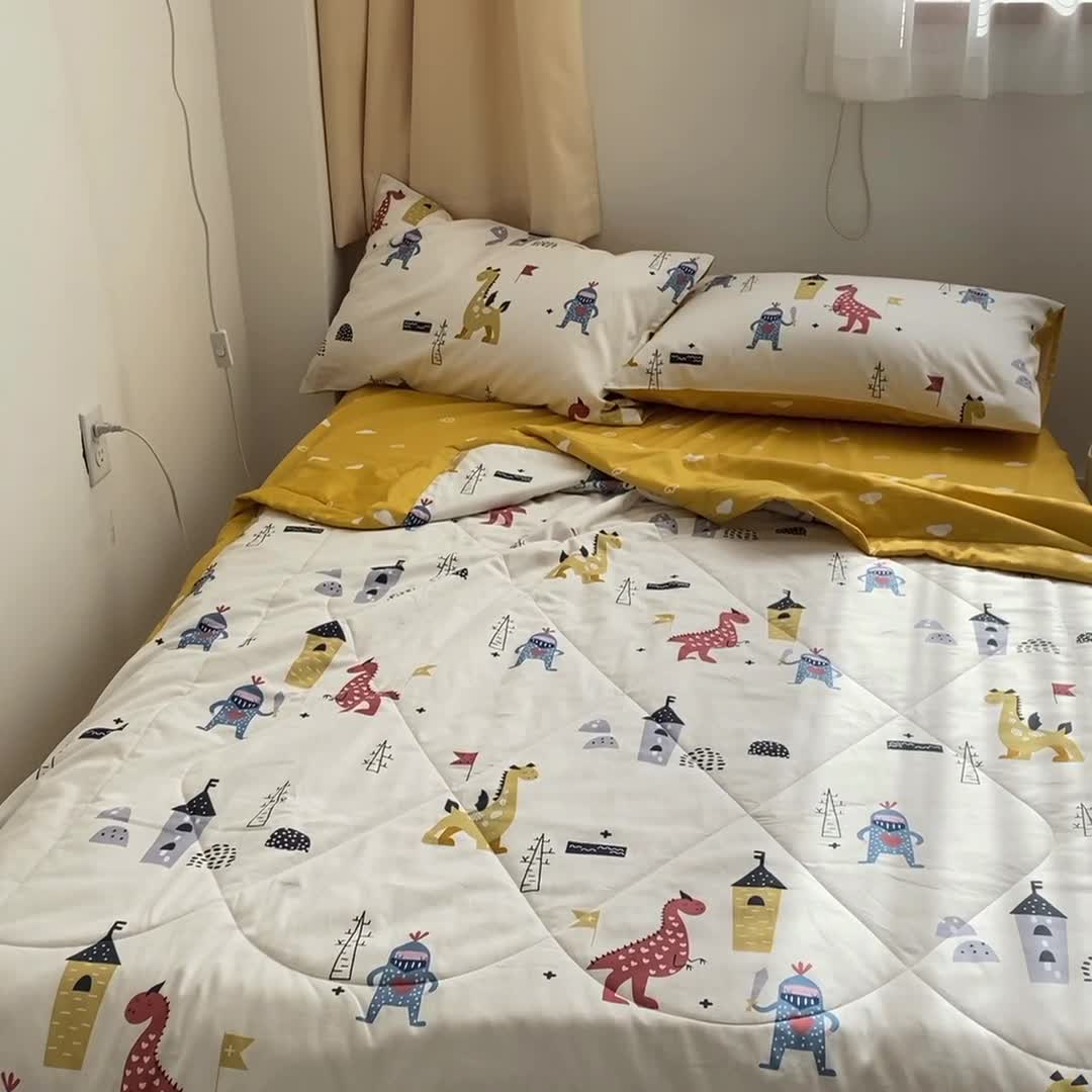 91家纺网 家纺一手货源 找家纺 莱福仕家纺 2021新款纯棉A类卡通夏被-大床 守卫城堡