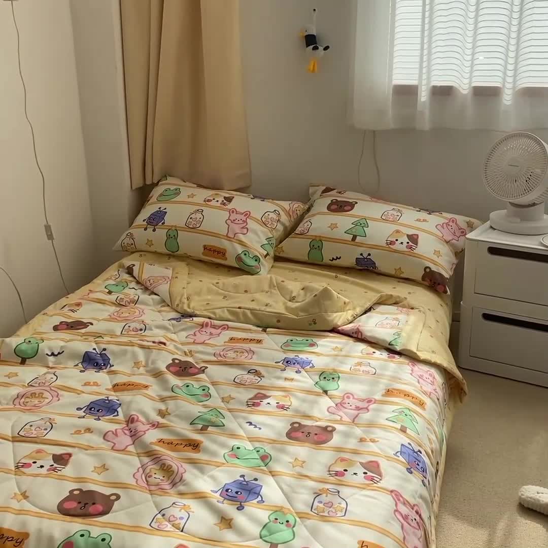 91家纺网 家纺一手货源 找家纺 莱福仕家纺 2021新款纯棉A类卡通夏被-大床 童话乐园