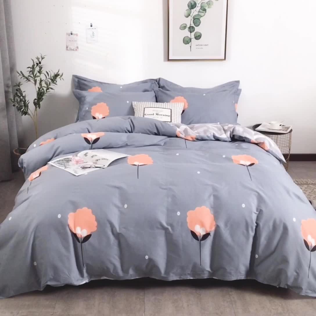 91家纺网 家纺一手货源 找家纺 星期三 2021新款卡通系列全棉13372四件套（加老板微信有会员价） 幸运叶-兰