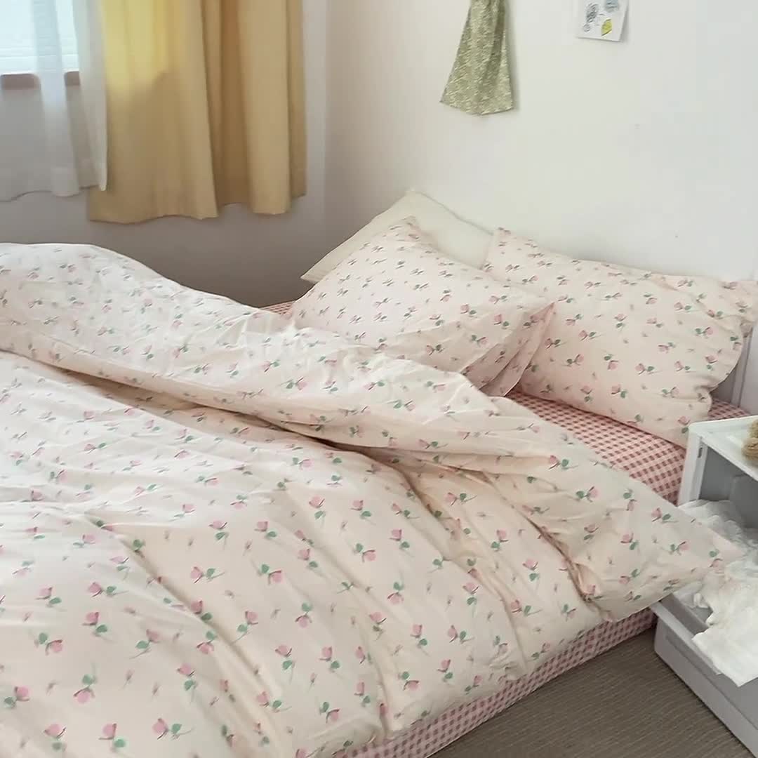 91家纺网 家纺一手货源 找家纺 棉眠 2021新款全棉13070四件套 小蔷薇