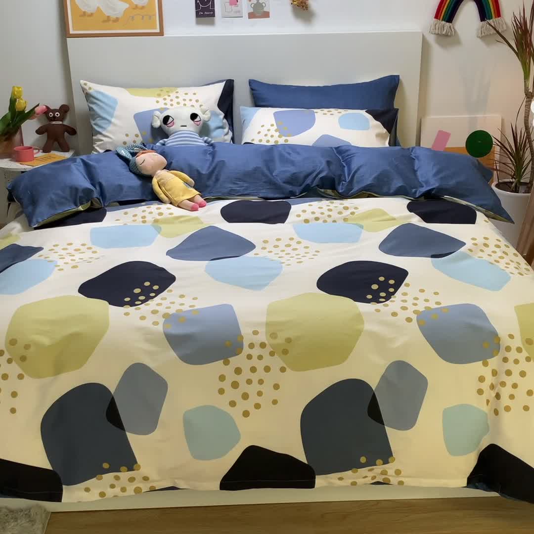 91家纺网 家纺一手货源 找家纺 金丝鸟 2021新款全棉四件套 石头记