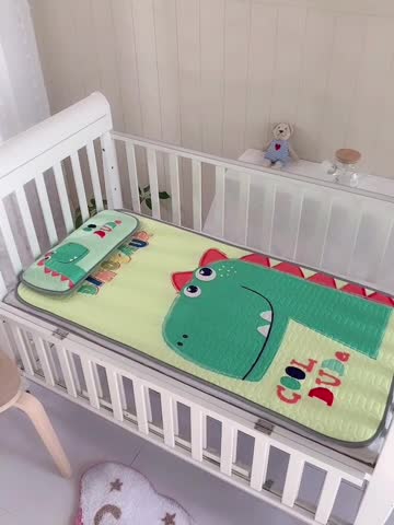 91家纺网 家纺一手货源 找家纺 小芽家居 2024新款儿童乳胶凉席卡通 恐龙