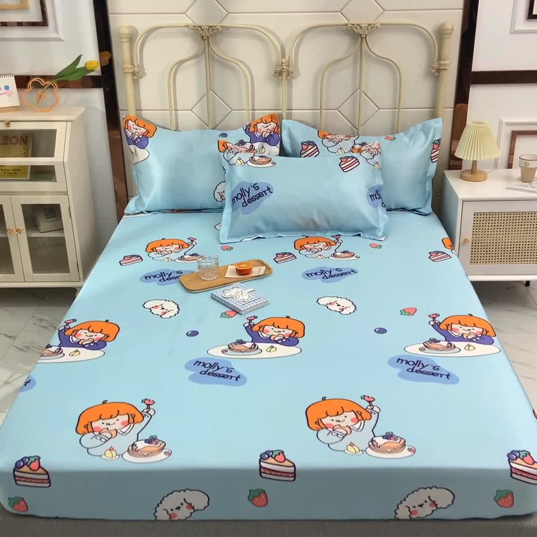 91家纺网 家纺一手货源 找家纺 （总）甜之梦家纺 2025新款印花冰丝单品凉席床笠款