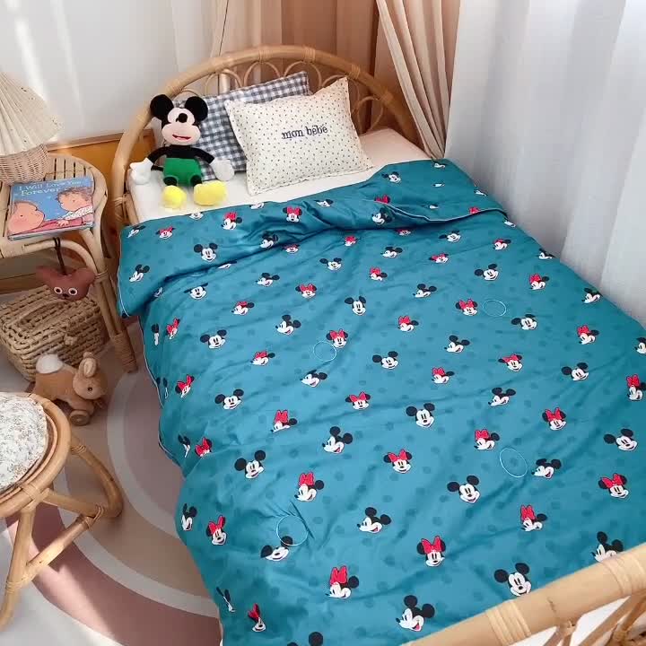 91家纺网 家纺一手货源 找家纺 星期八 2021新款全棉卡通儿童夏被 米奇-蓝