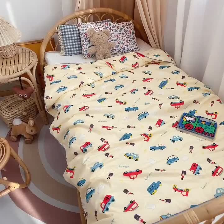 91家纺网 家纺一手货源 找家纺 星期八 2021新款全棉卡通儿童夏被 小汽车