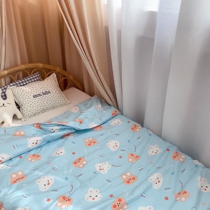 91家纺网 家纺一手货源 找家纺 星期八 2021新款全棉卡通儿童夏被 小兔子
