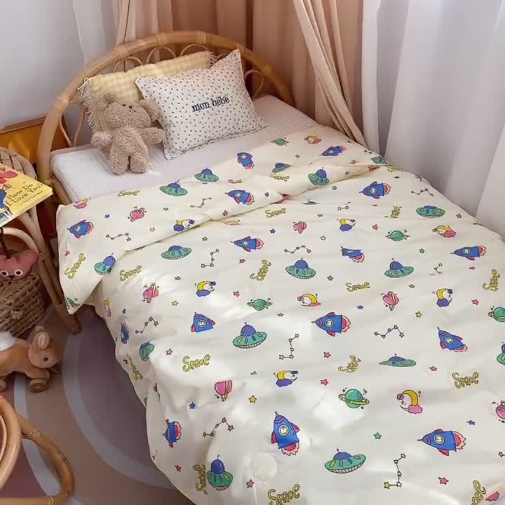 91家纺网 家纺一手货源 找家纺 星期八 2021新款全棉卡通儿童夏被 星球