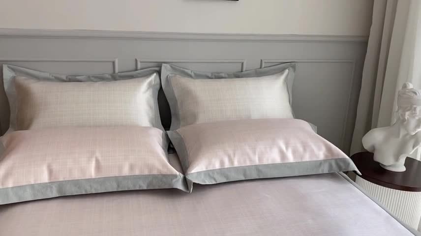 91家纺网 家纺一手货源 找家纺 时年家纺 2021新款千鸟格和肌理纹水洗冰露丝养生凉席 肌理纹-樱花