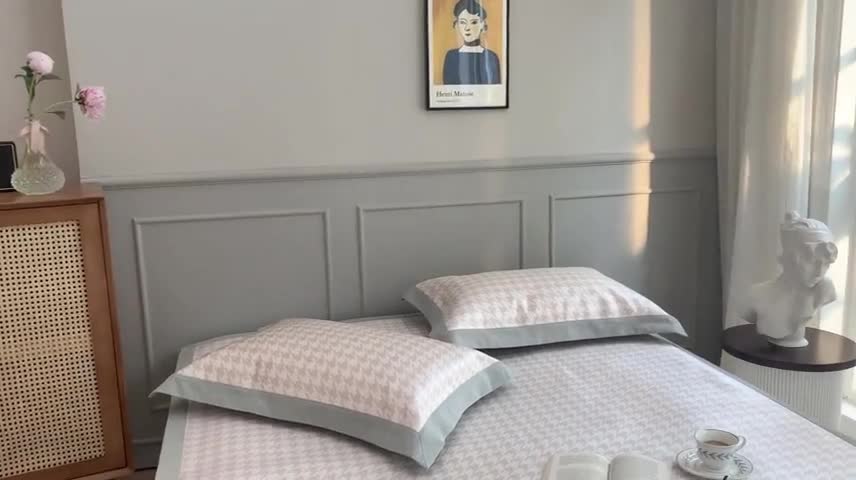 91家纺网 家纺一手货源 找家纺 （总）时年家纺 2021新款千鸟格和肌理纹水洗冰露丝养生凉席