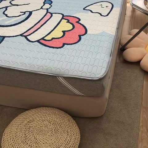 91家纺网 家纺一手货源 找家纺 慕尚2025实拍图大版乳胶席 火箭小狗