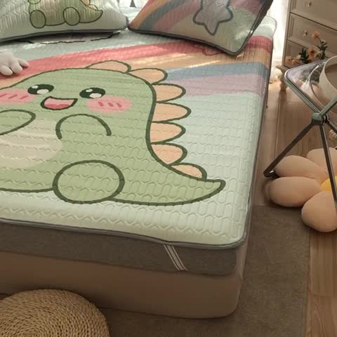 91家纺网 家纺一手货源 找家纺 慕尚2025实拍图大版乳胶席 可爱恐龙