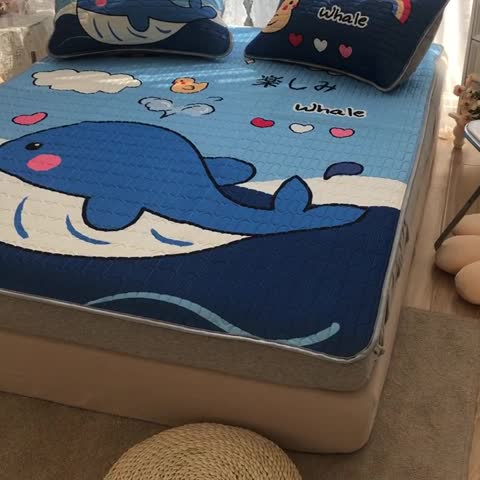 91家纺网 家纺一手货源 找家纺 慕尚2025实拍图大版乳胶席 快乐鲸鱼