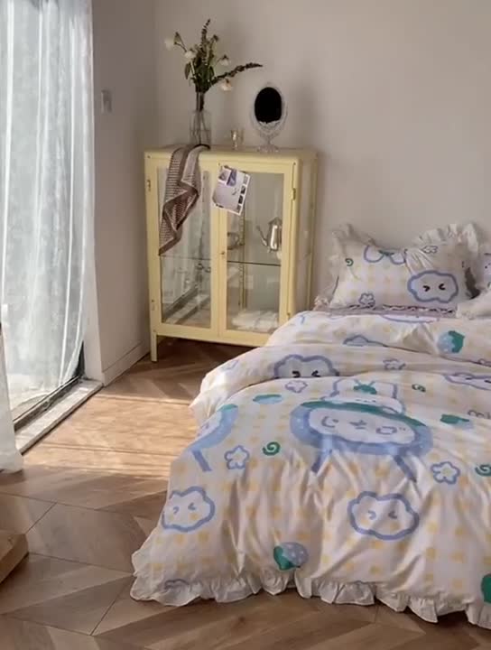 91家纺网 家纺一手货源 找家纺 洋铭区 2021新款印花四件套 兔兔宝贝