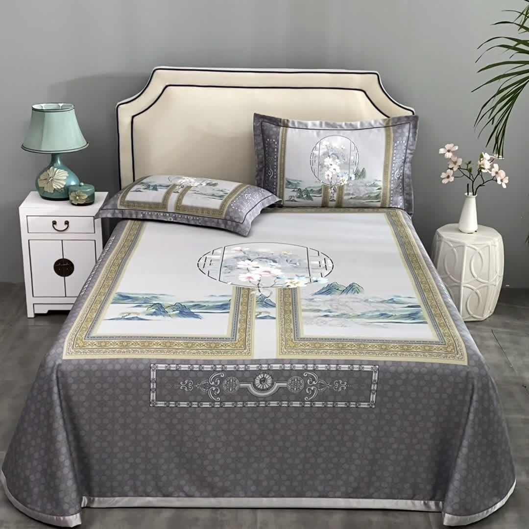 91家纺网 家纺一手货源 找家纺 威克凯丽 2023新款竹语天丝软凉席定位款 国韵