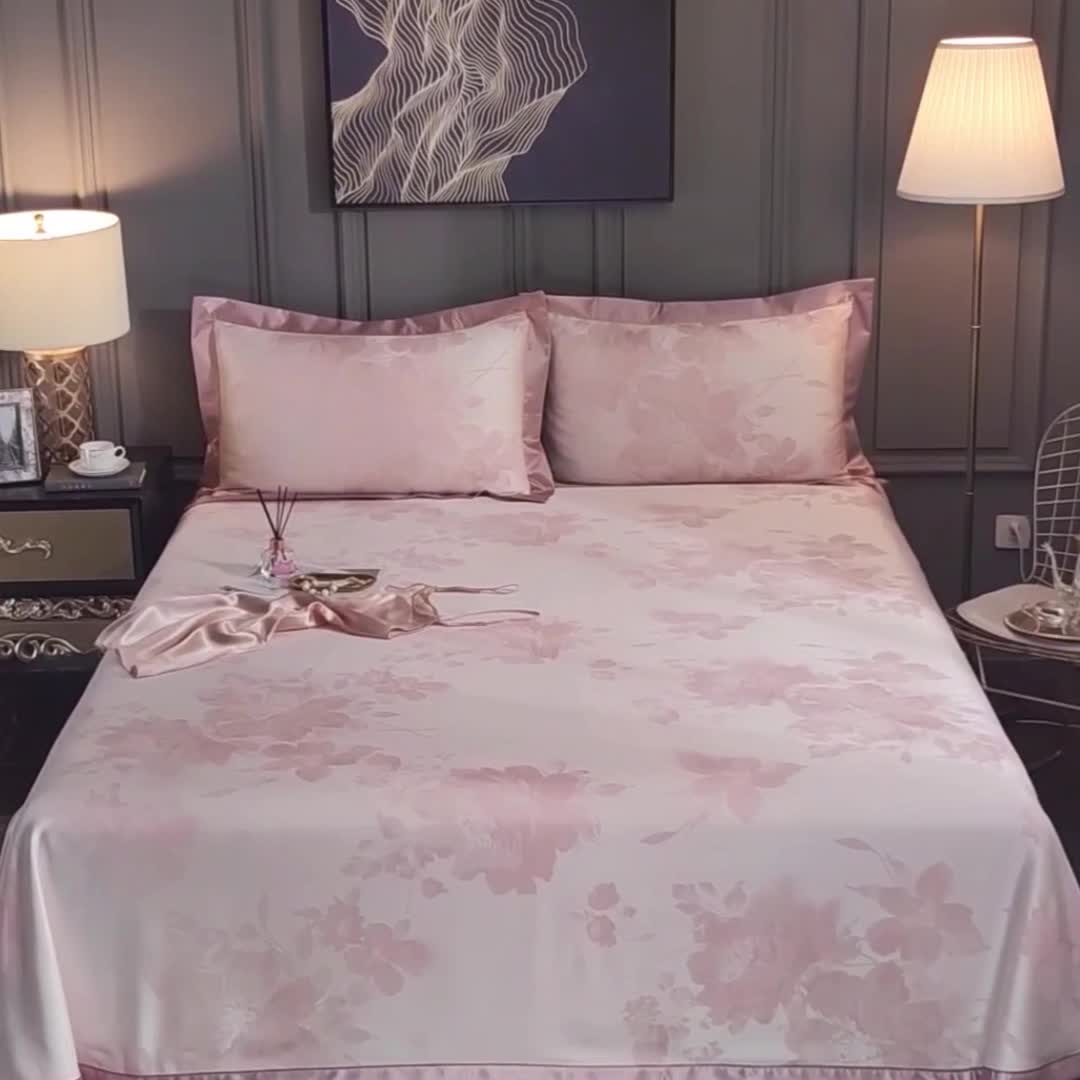 91家纺网 家纺一手货源 找家纺 威克凯丽2022款重磅七彩大提花纯竹纤维软凉席三件套温婉佳人