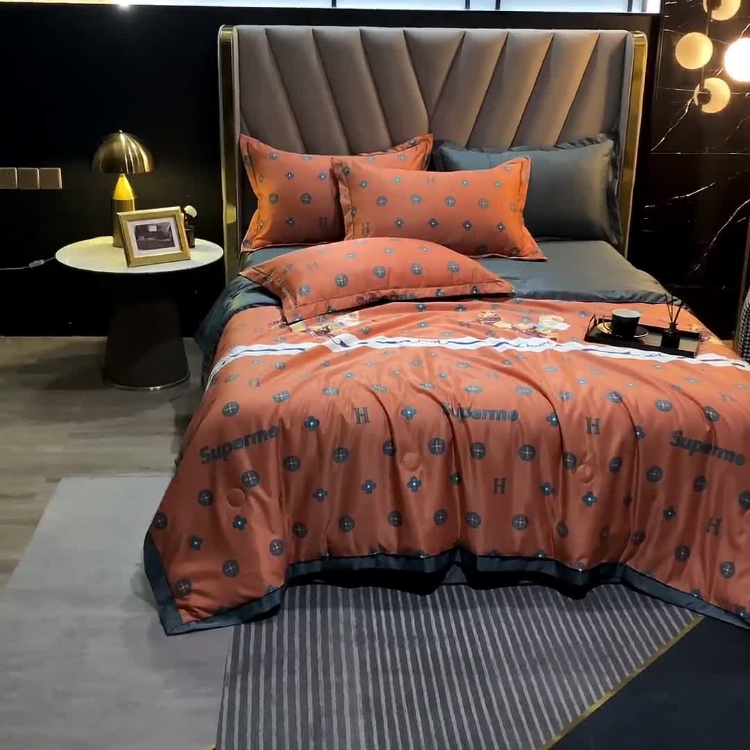 91家纺网 家纺一手货源 找家纺 2021新品水洗天丝夏被四件套三件套空调被水洗真丝冰丝夏凉被