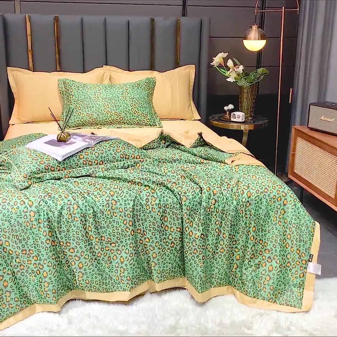 91家纺网 家纺一手货源 找家纺 2021新品水洗天丝夏被四件套三件套空调被水洗真丝冰丝夏凉被