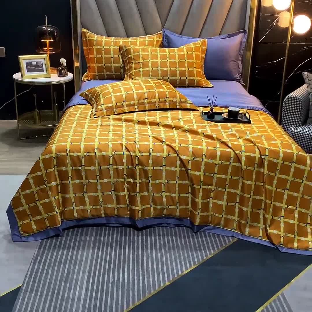 91家纺网 家纺一手货源 找家纺 2021新品水洗天丝夏被四件套三件套空调被水洗真丝冰丝夏凉被