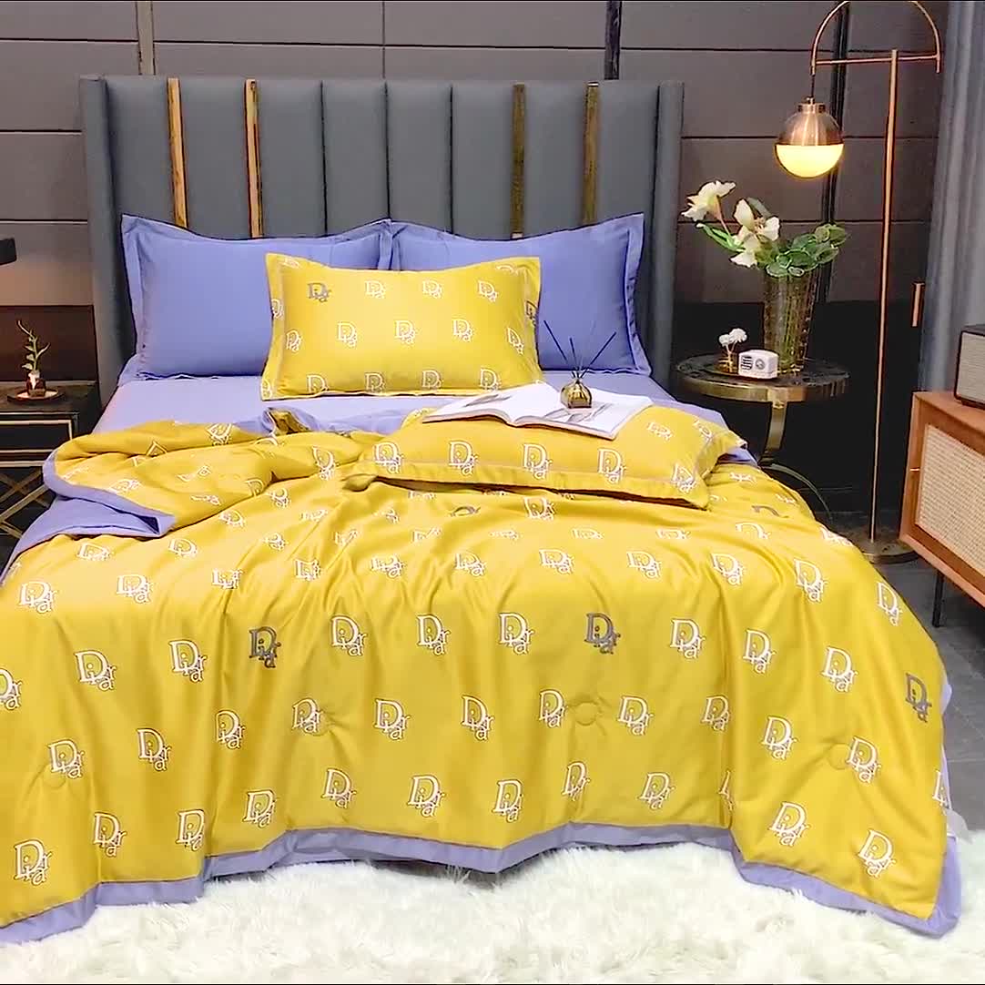 91家纺网 家纺一手货源 找家纺 2021新品水洗天丝夏被四件套三件套空调被水洗真丝冰丝夏凉被