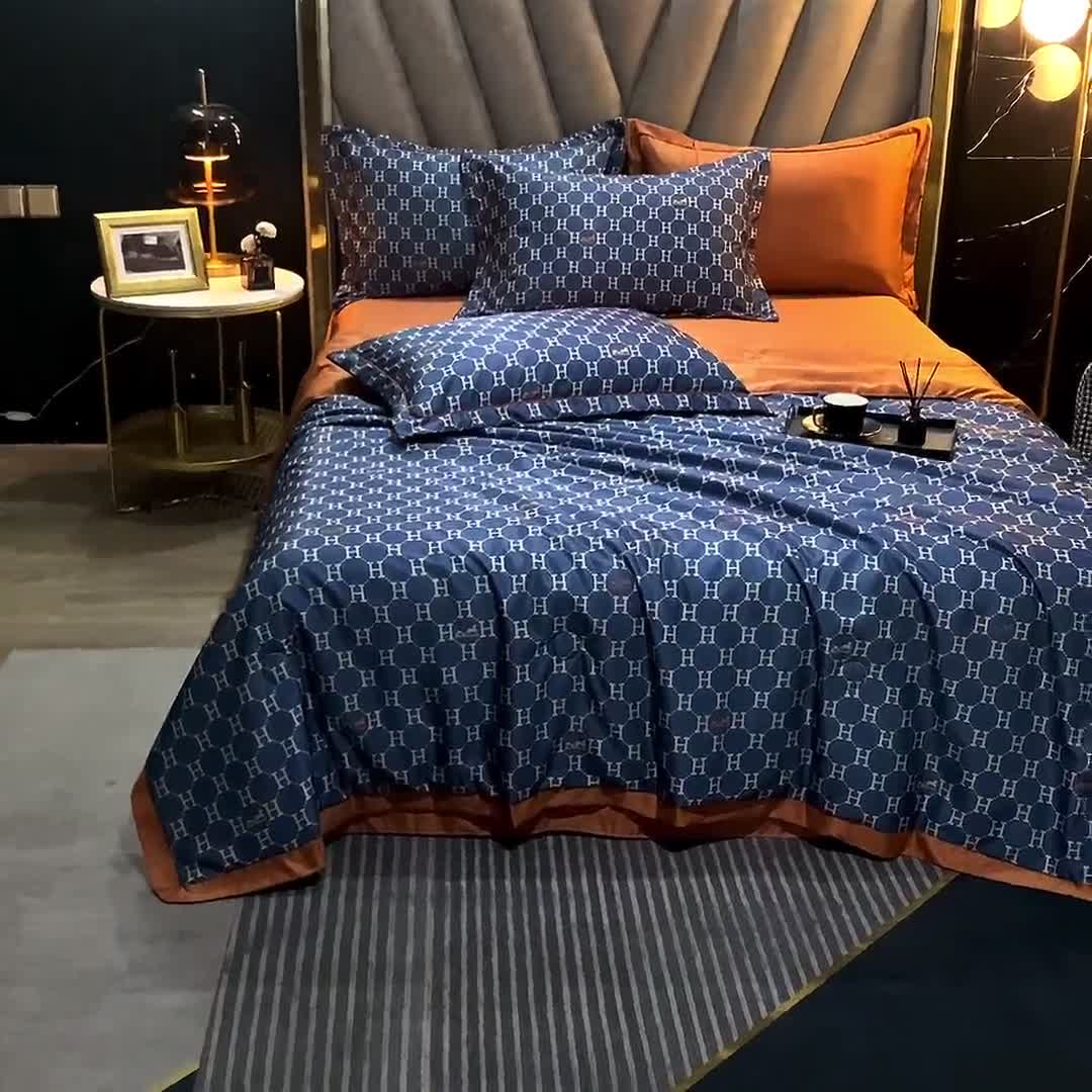 91家纺网 家纺一手货源 找家纺 2021新品水洗天丝夏被四件套三件套空调被水洗真丝冰丝夏凉被