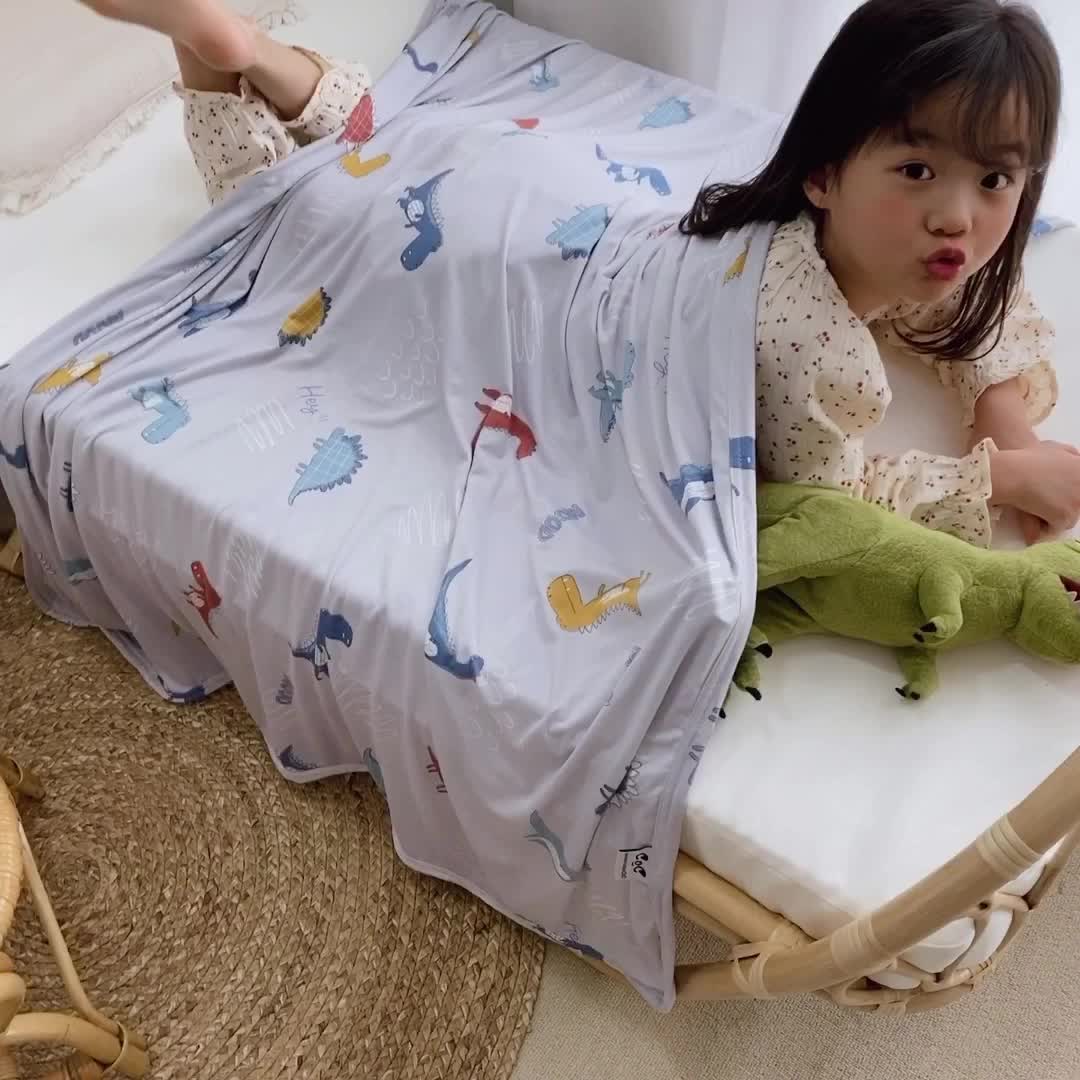 91家纺网 家纺一手货源 找家纺 星期八 2021新款凉感毯 小恐龙