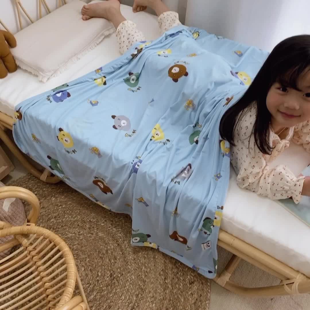 91家纺网 家纺一手货源 找家纺 星期八 2021新款凉感毯 熊宝宝