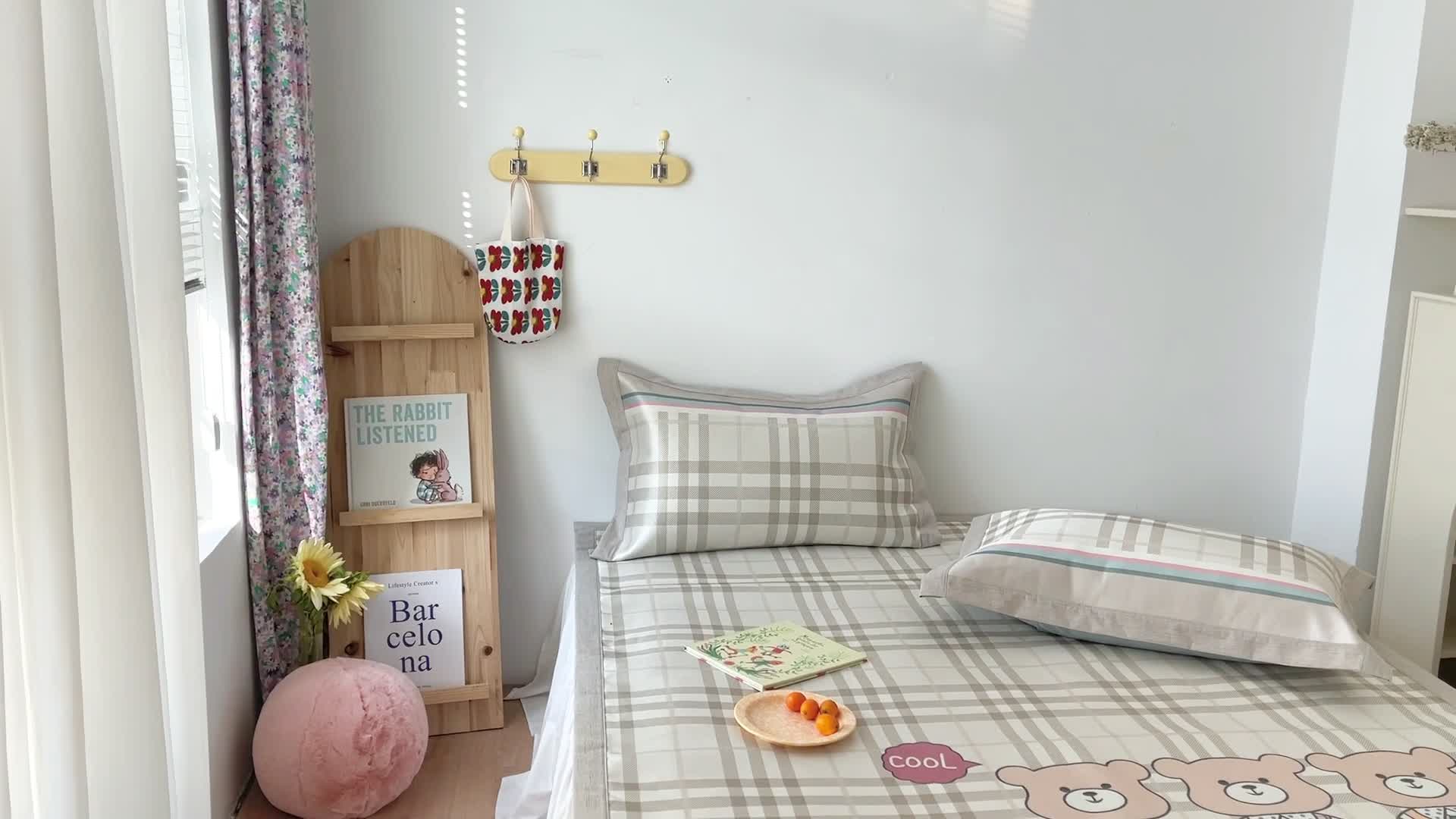 91家纺网 家纺一手货源 找家纺 时年 2021新款水洗养生冰丝凉席 英伦熊