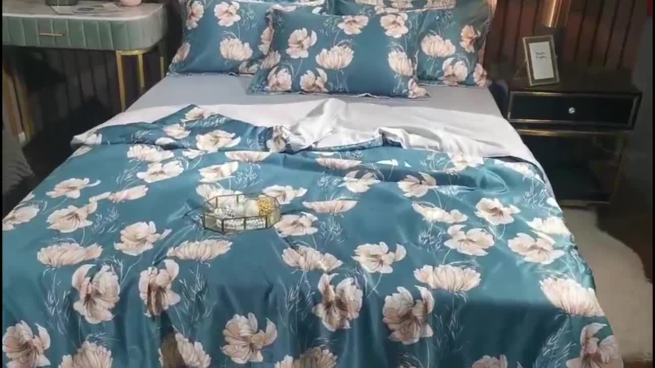 91家纺网 家纺一手货源 找家纺 梦柏2021新款水洗天丝夏被 夏凉被 芳华