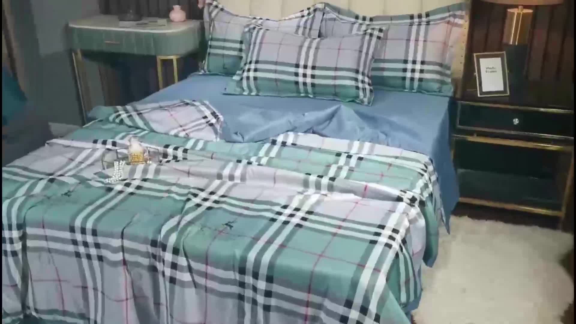 91家纺网 家纺一手货源 找家纺 梦柏2021新款水洗天丝夏被 夏凉被 都市格调（兰）