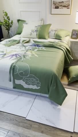 91家纺网 家纺一手货源 找家纺 雲归梦 2021新款全棉大版夏被四件套 枕上书