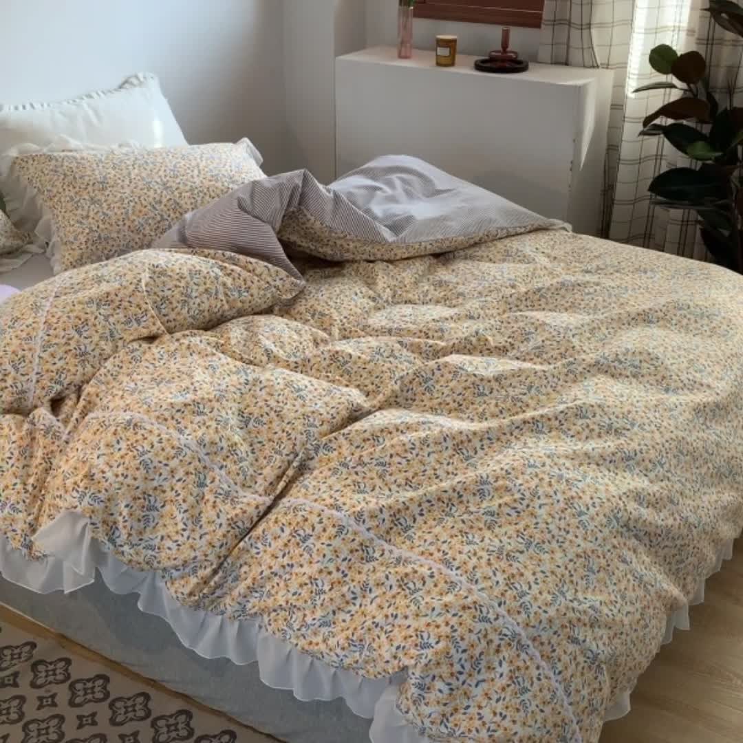 91家纺网 家纺一手货源 找家纺 怡家居 2021新款韩版全棉四件套春谣