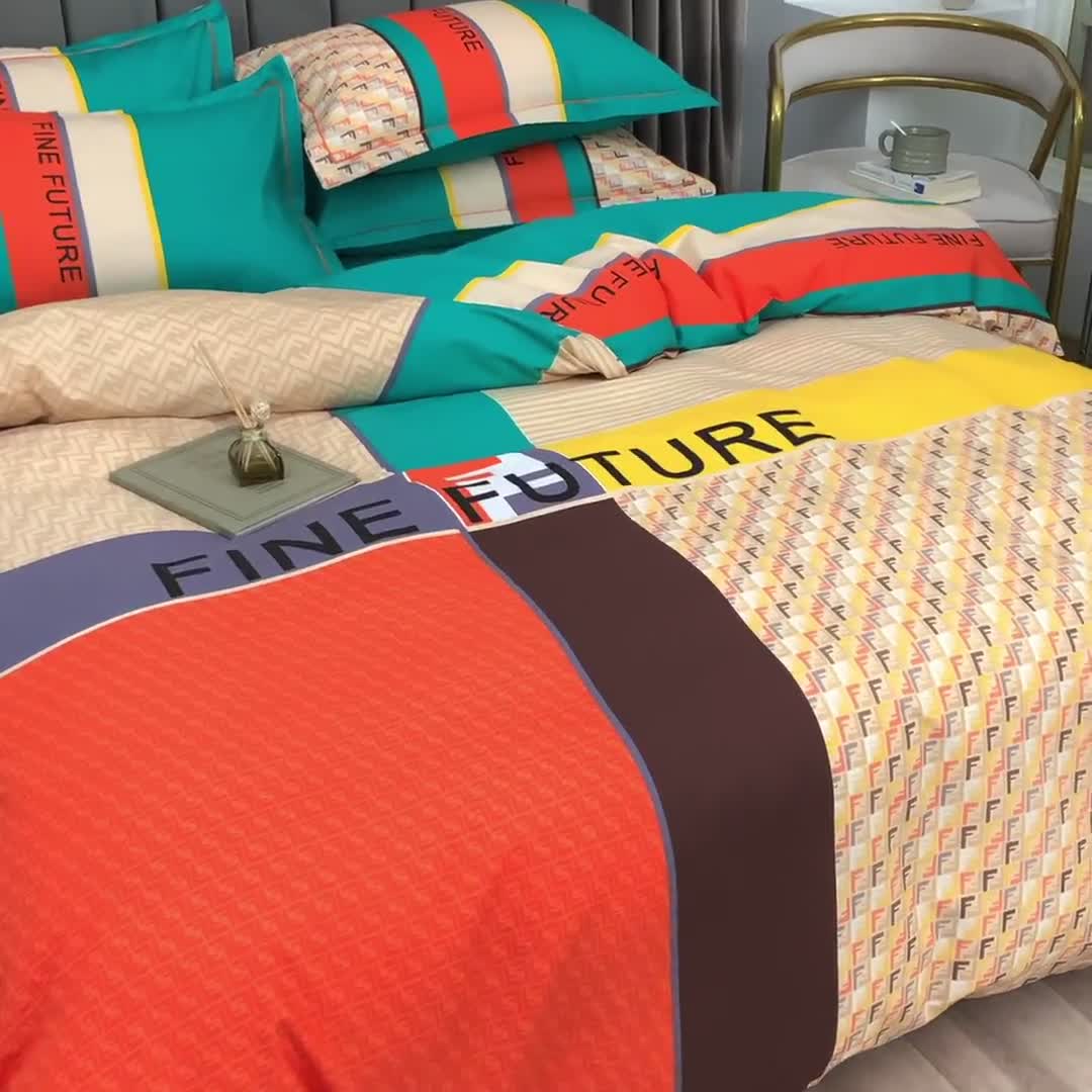 91家纺网 家纺一手货源 找家纺 金爱家 2021新款全棉13372四件套条格简约系列 格拉1