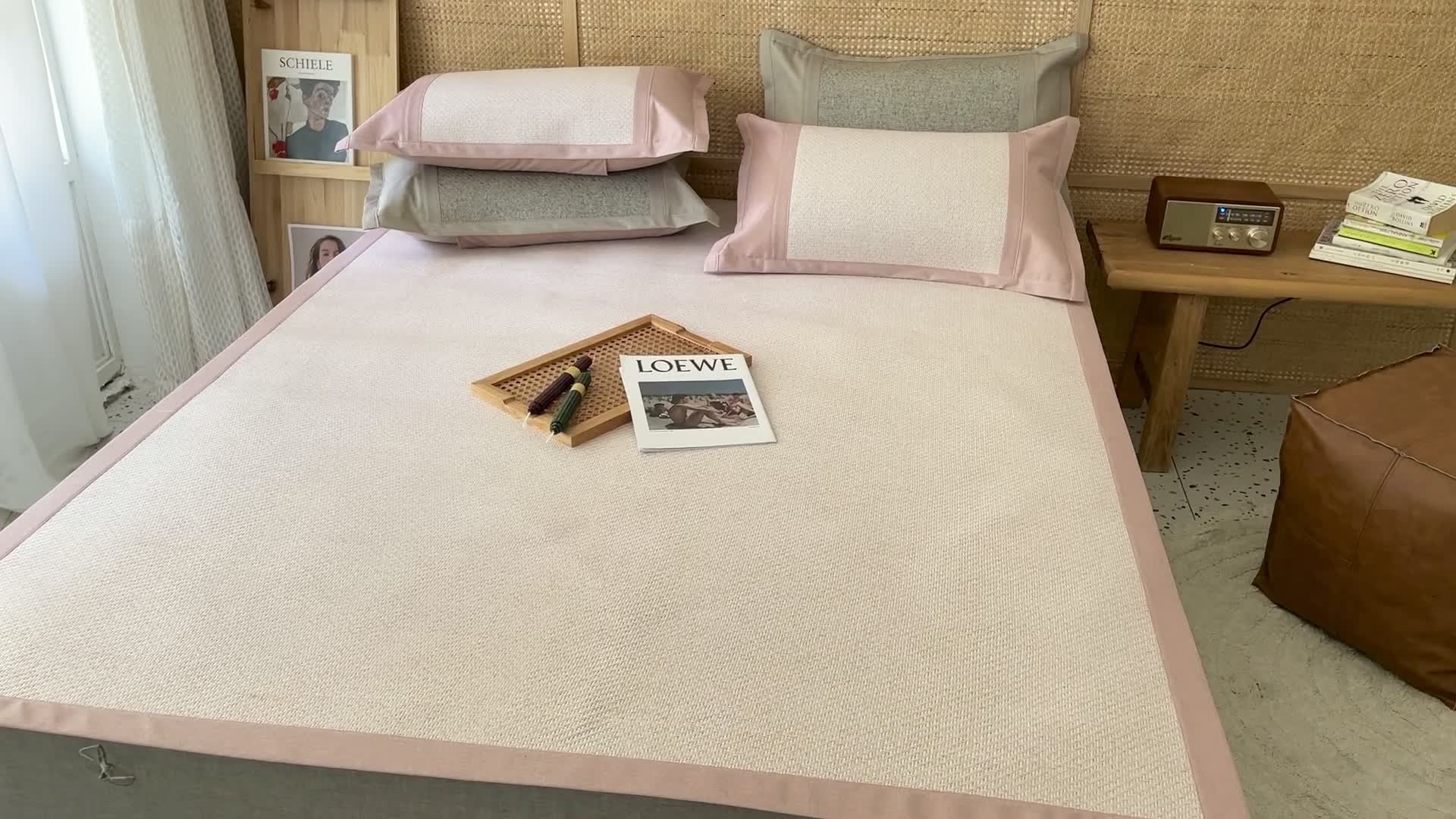 91家纺网 家纺一手货源 找家纺 时年 2021新款高品质御藤席 御藤-粉色