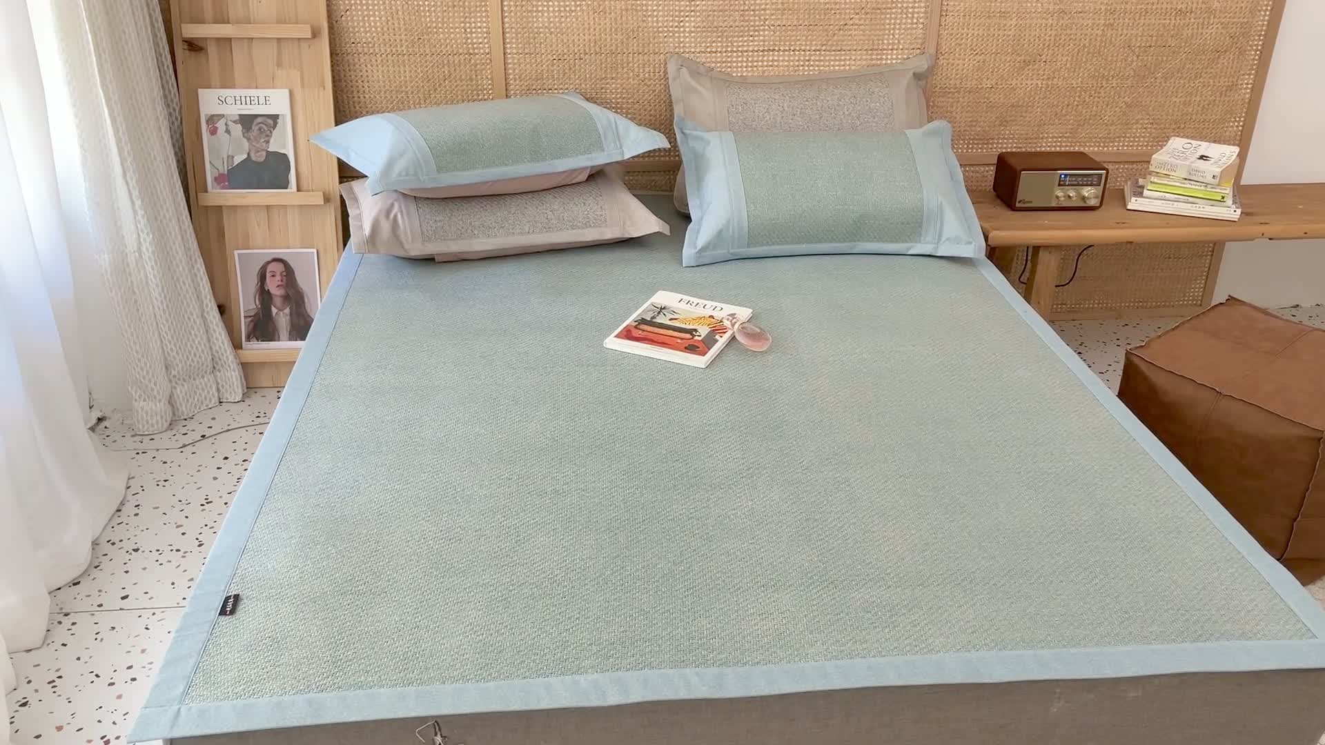 91家纺网 家纺一手货源 找家纺 时年 2021新款高品质御藤席 御藤-蓝色