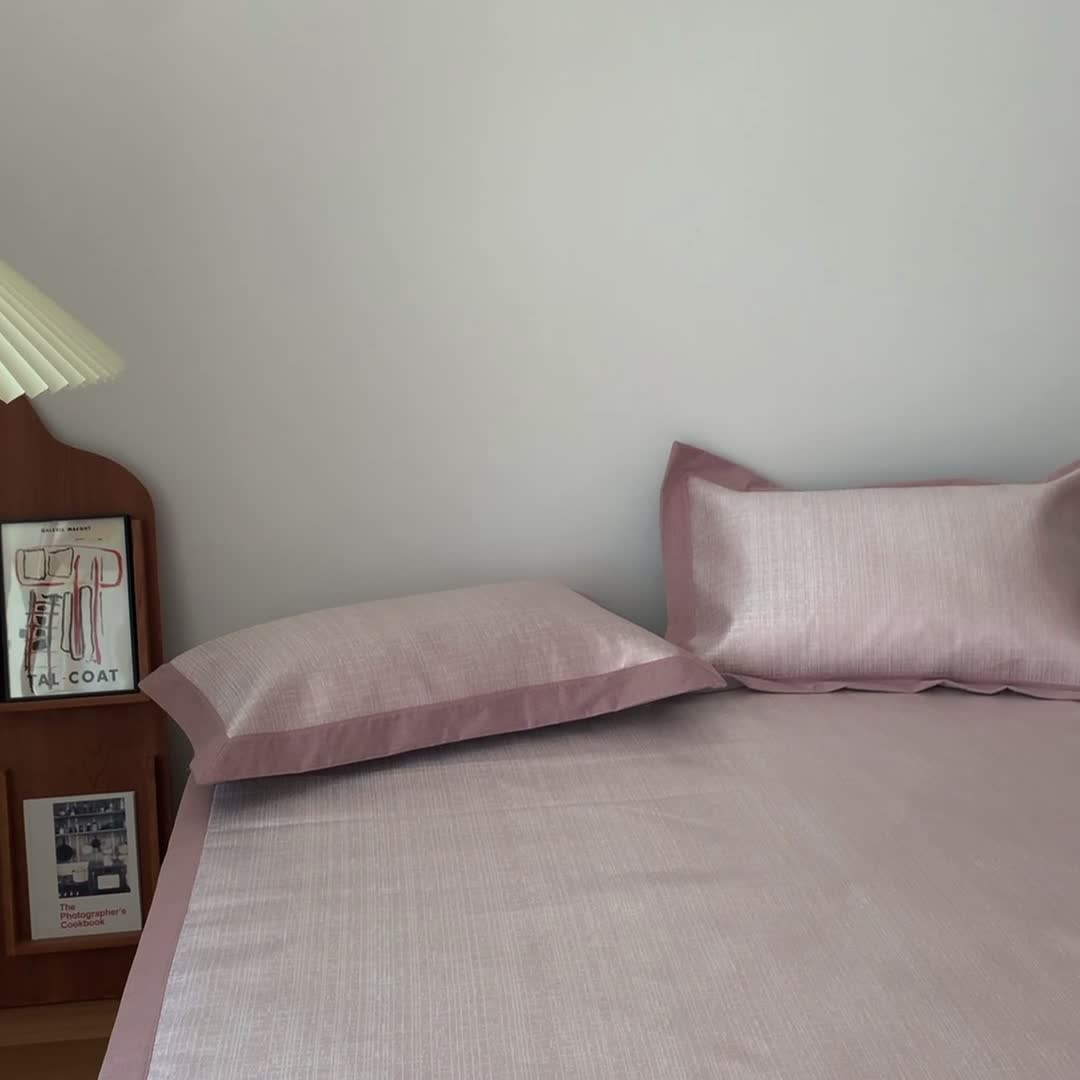 91家纺网 家纺一手货源 找家纺 时年 2021新款水洗提花冰丝凉席养生席 席纹-粉