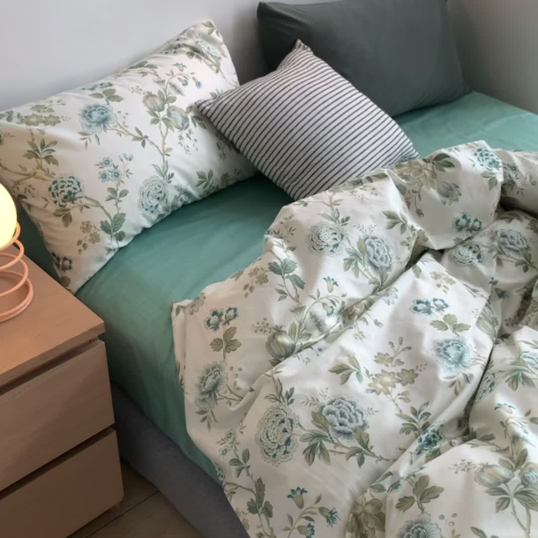 91家纺网 家纺一手货源 找家纺 （总）怡家居 2021新款全棉印花田园四件套