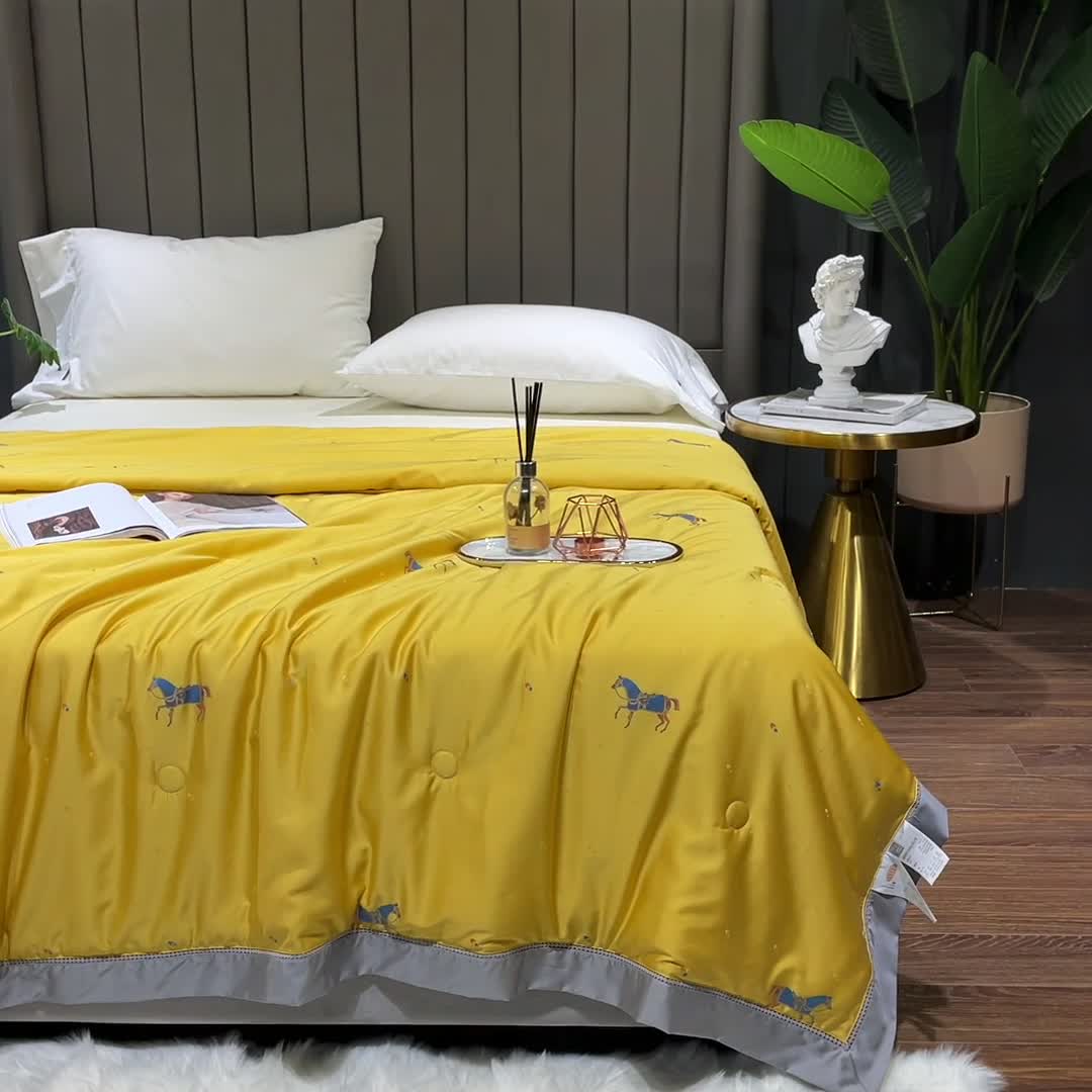 91家纺网 家纺一手货源 找家纺 （总）榻尚家居 2021新款天丝提花蚕丝夏凉被