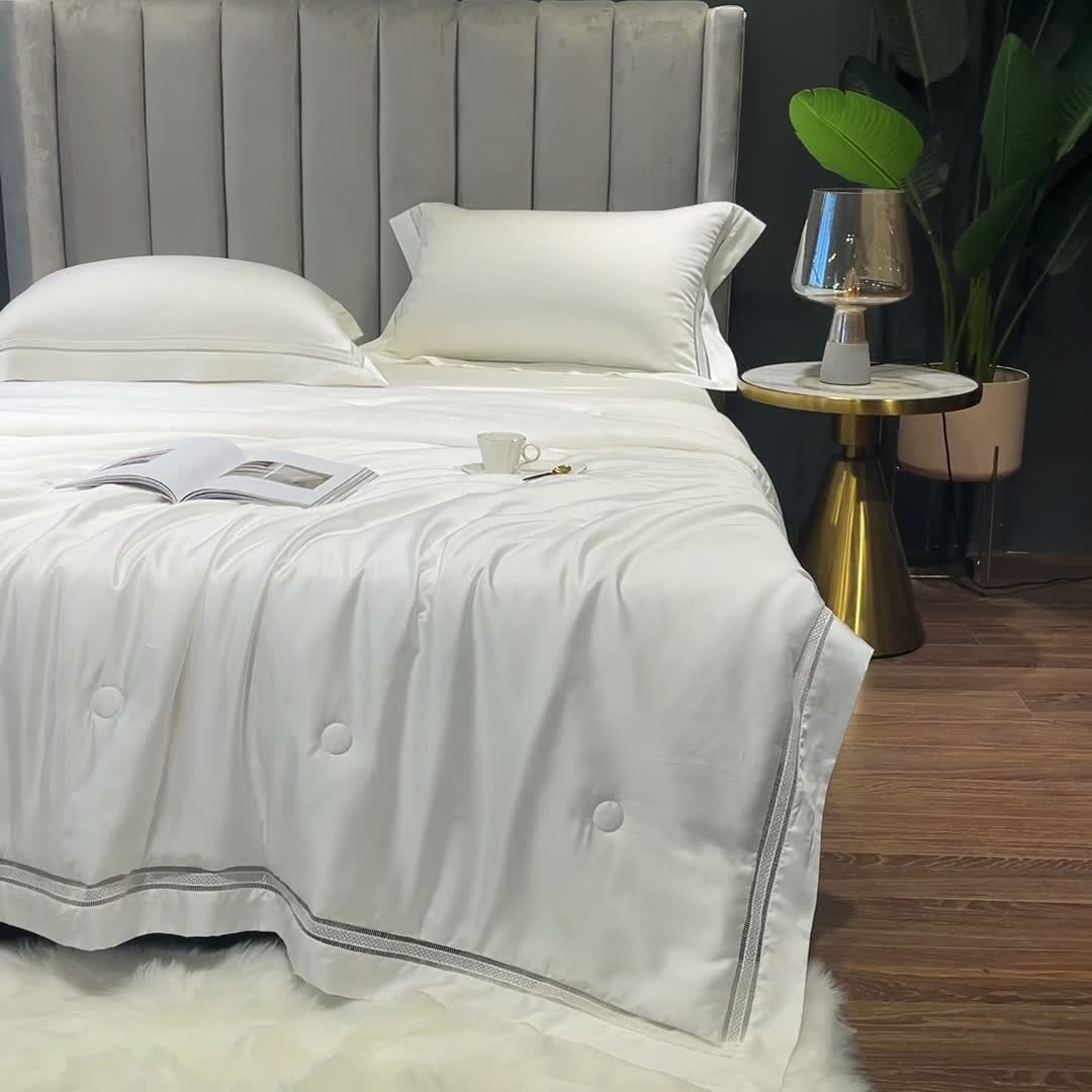 91家纺网 家纺一手货源 找家纺 总榻尚家居2021新款天丝夏被四件套床单床笠