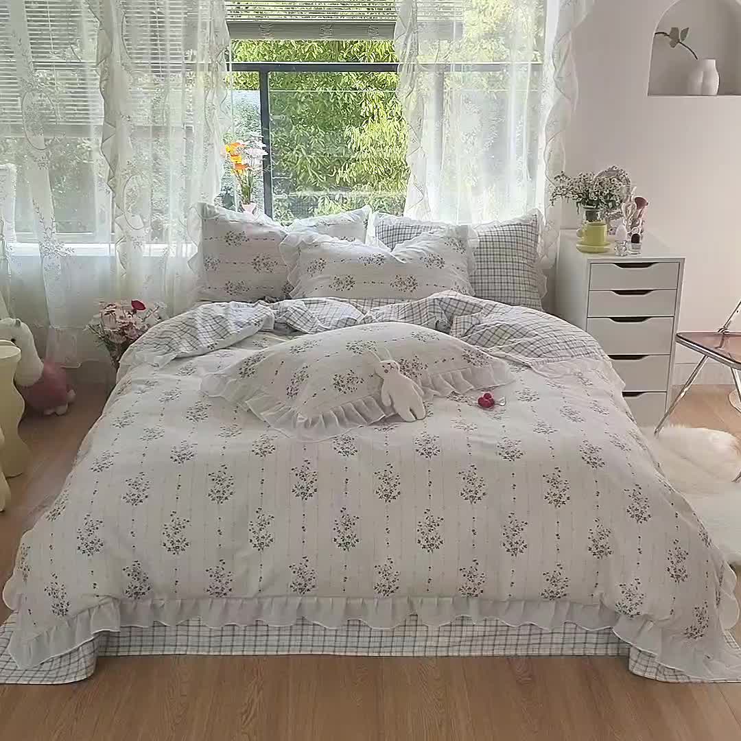 91家纺网 家纺一手货源 找家纺 千朵 2021新款全棉四件套 夕颜