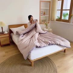 91家纺网 家纺一手货源 找家纺 森林人 2022新款水洗棉立体冬被春秋被子空调被芯立体卡其灰