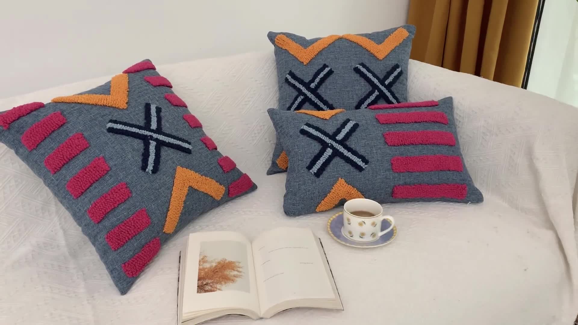 91家纺网 家纺一手货源 找家纺 （总）918拾朵家居 2021新款圈绒抱枕哈珀