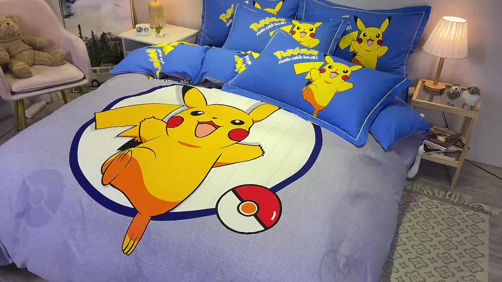 91家纺网 家纺一手货源 找家纺 （总）金爱家 2021新款大版磨毛卡通系列四件套