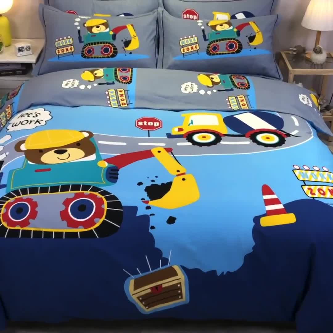 91家纺网 家纺一手货源 找家纺 金爱家 2021新款大版磨毛卡通系列四件套 奇妙世界