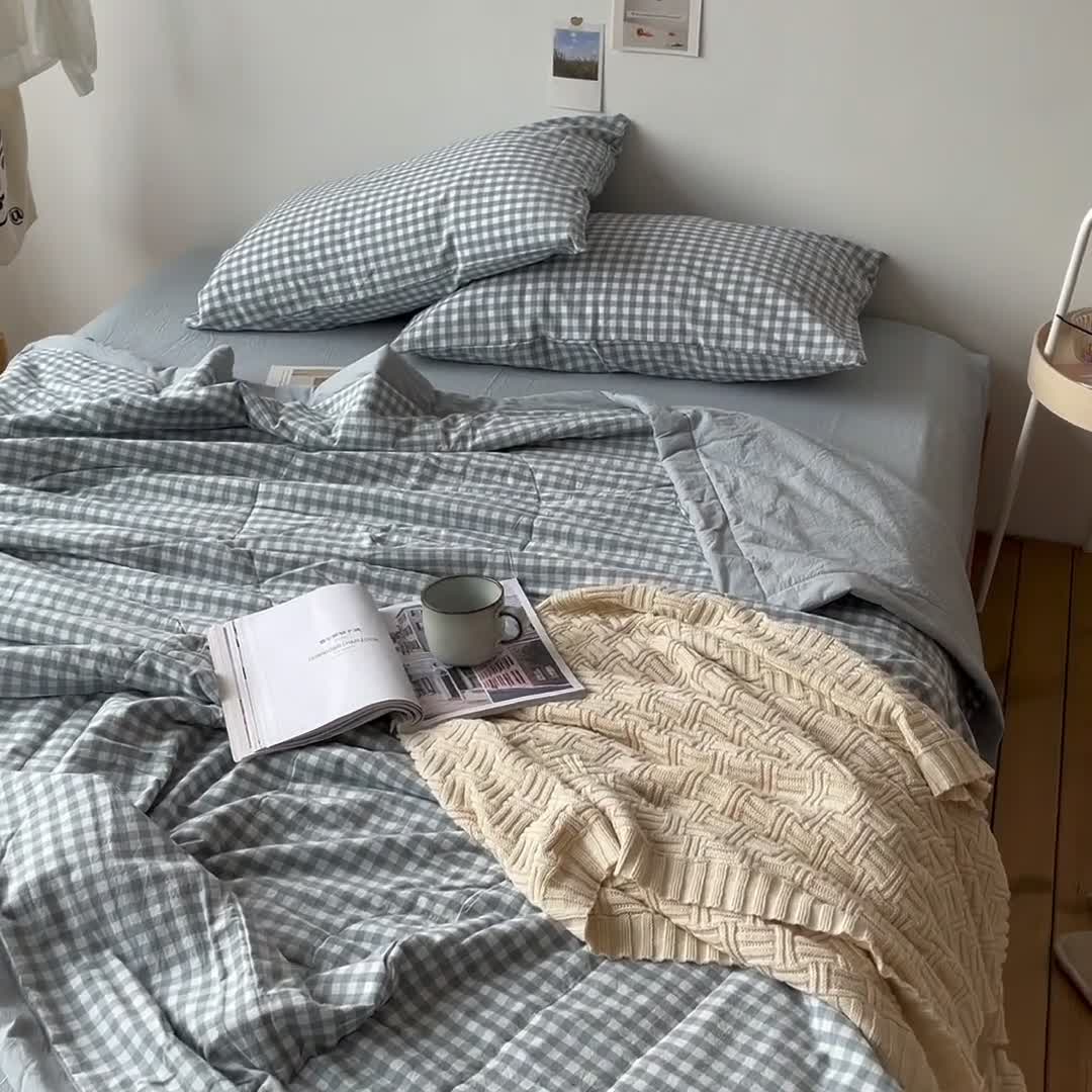 91家纺网 家纺一手货源 找家纺 （总）安莱生活 2023新款-全棉水洗棉色织水洗夏被