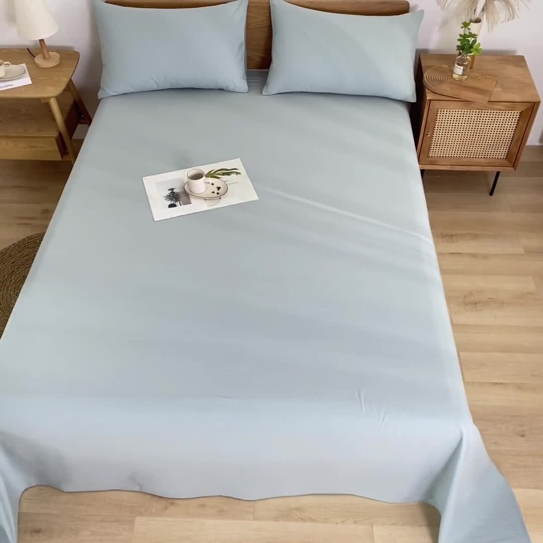 91家纺网 家纺一手货源 找家纺 蓝巢家纺 2021新款全棉水洗棉单床单 繁星蓝