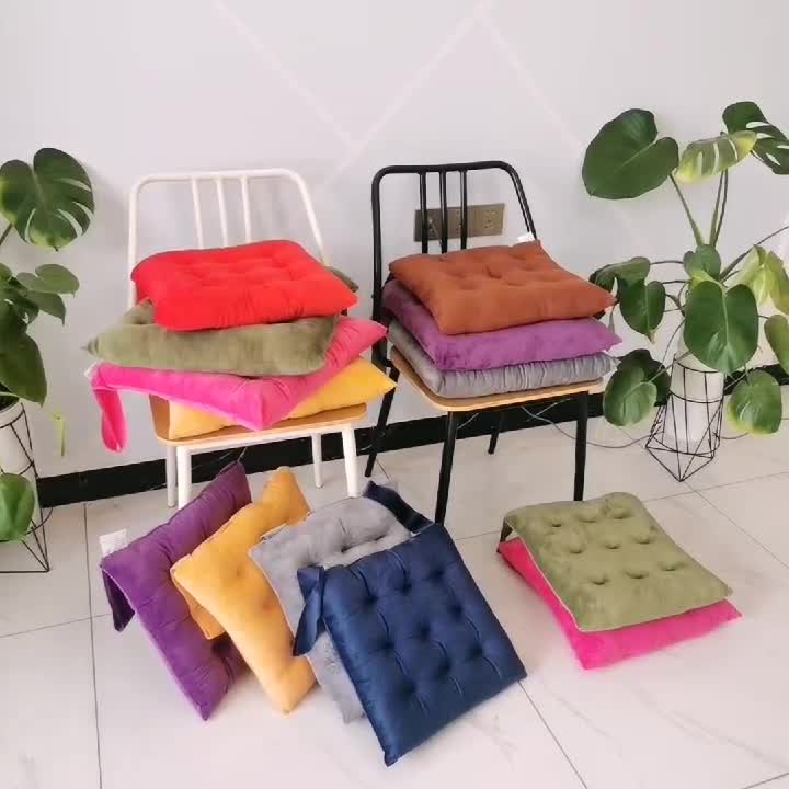 91家纺网 家纺一手货源 找家纺 水晶绒方款绑带坐垫防滑保暖垫子椅子垫沙发垫汽车座垫跨境电商