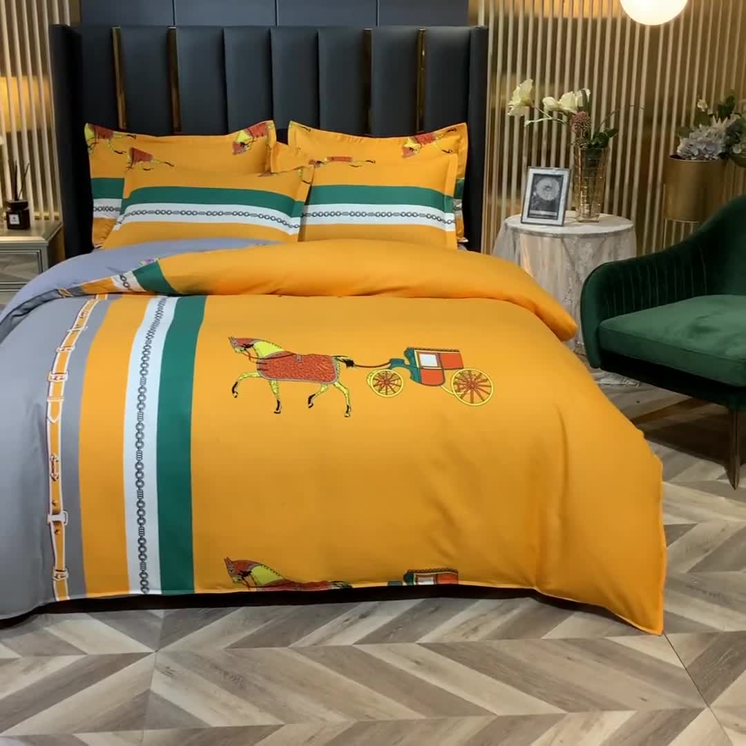 91家纺网 家纺一手货源 找家纺 靓生活 2021新款大版磨毛印花四件套 皇家风范