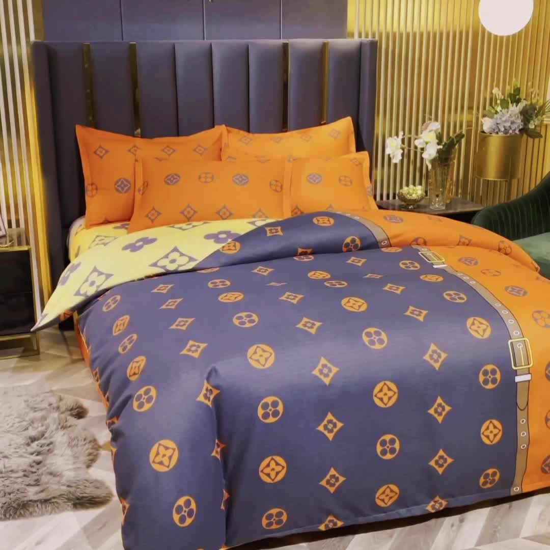 91家纺网 家纺一手货源 找家纺 （总）靓生活 2021新款大版磨毛印花四件套