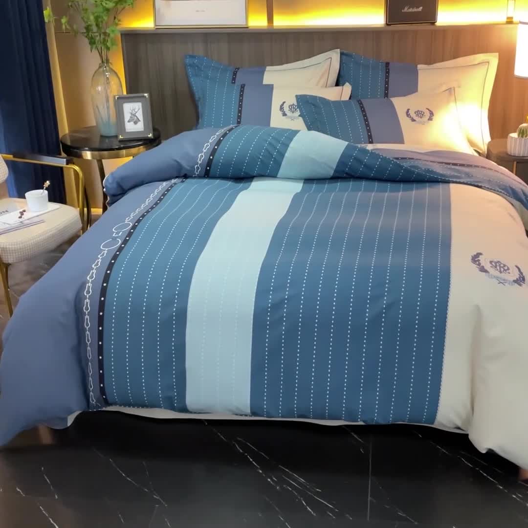 91家纺网 家纺一手货源 找家纺 芊寻家居 2024新款全棉大版磨毛四件套 卡菲尔